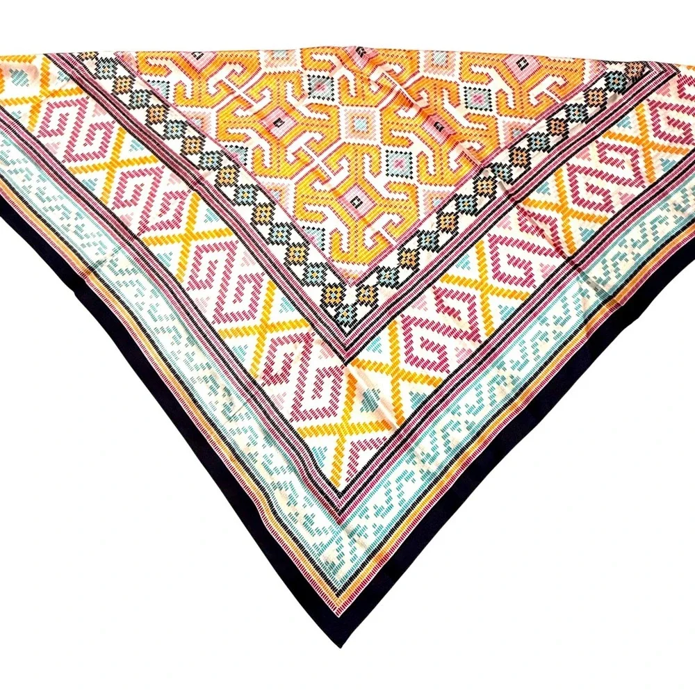 Nicole Miller Studio Silk Scarf NWT Multicolor Geometric Pattern 34